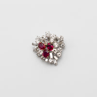 Platinum 3.60ct Ruby And Diamond Brooch