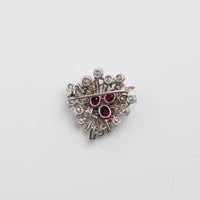 Platinum 3.60ct Ruby And Diamond Brooch