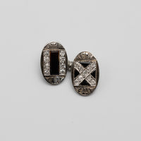 Antique Platinum Onyx And Diamond Cufflinks