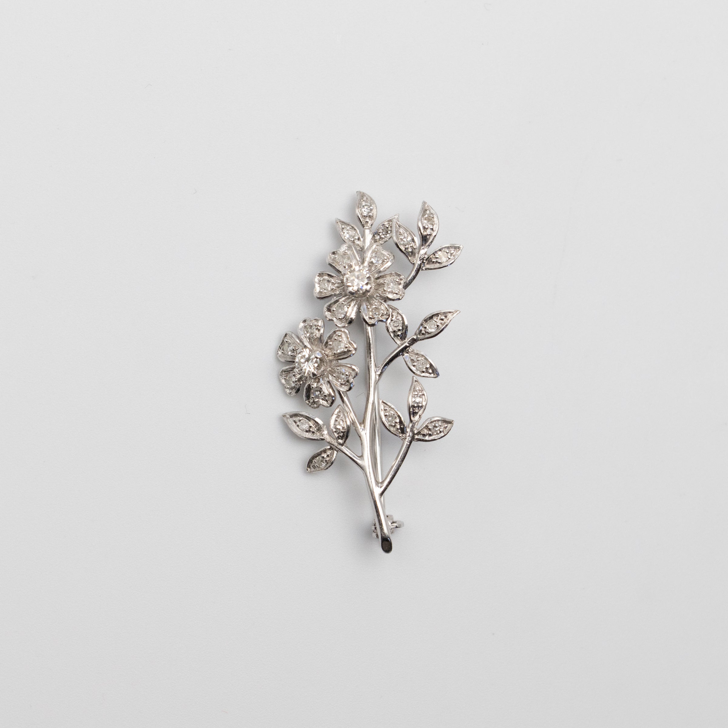 Cropp & Farr Diamond Flower Brooch