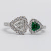 Superb Platinum Diamond And Emerald Ring