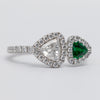 Superb Platinum Diamond And Emerald Ring