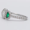 Superb Platinum Diamond And Emerald Ring