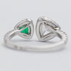 Superb Platinum Diamond And Emerald Ring