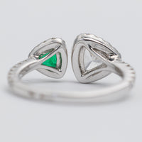 Superb Platinum Diamond And Emerald Ring