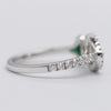 Superb Platinum Diamond And Emerald Ring