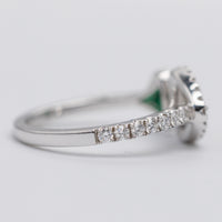 Superb Platinum Diamond And Emerald Ring