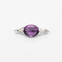 Platinum Amethyst And Pearl Brooch
