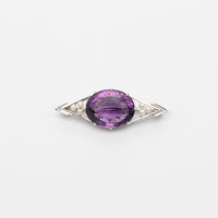 Platinum Amethyst And Pearl Brooch