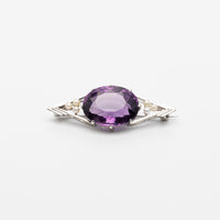 Platinum Amethyst And Pearl Brooch