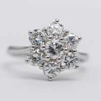 Gorgeous Platinum Diamond Flower Ring