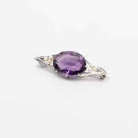 Platinum Amethyst And Pearl Brooch