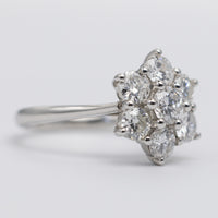Gorgeous Platinum Diamond Flower Ring