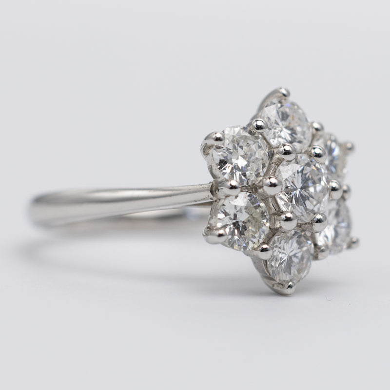 Gorgeous Platinum Diamond Flower Ring