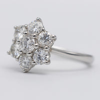 Gorgeous Platinum Diamond Flower Ring