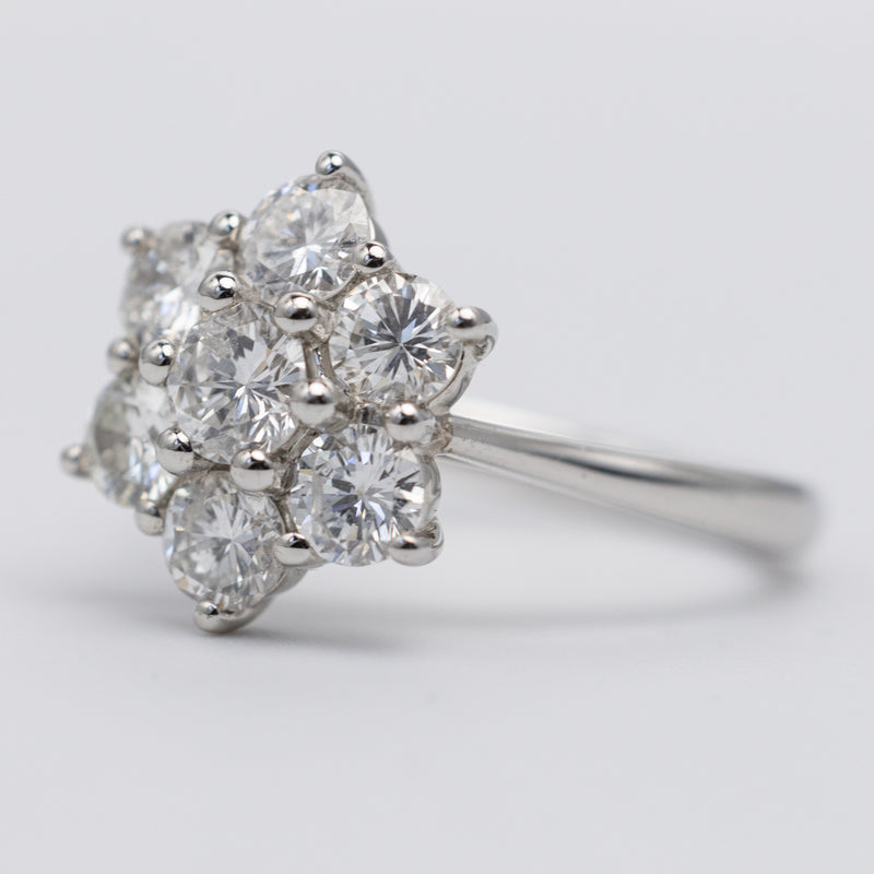 Gorgeous Platinum Diamond Flower Ring