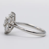 Gorgeous Platinum Diamond Flower Ring