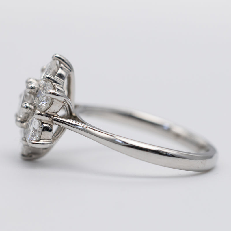 Gorgeous Platinum Diamond Flower Ring