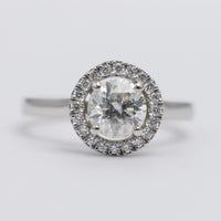 A Pretty Platinum Diamond Halo Ring