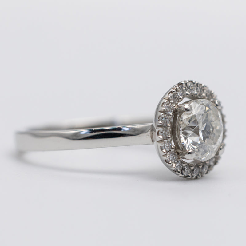 A Pretty Platinum Diamond Halo Ring