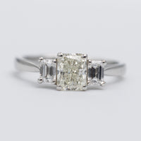 Stunning Platinum Trilogy Radiant Cut Diamond Ring