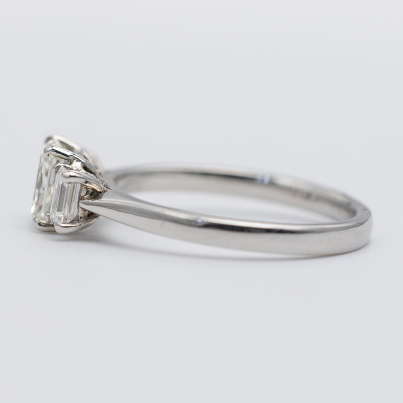 Stunning Platinum Trilogy Radiant Cut Diamond Ring