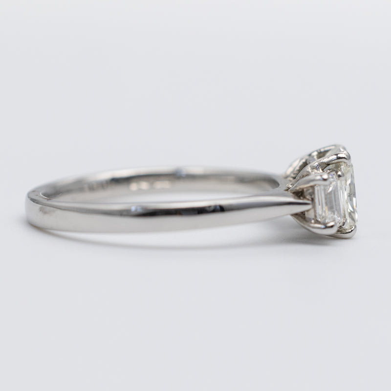 Stunning Platinum Trilogy Radiant Cut Diamond Ring
