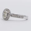 Elegant 18K White Gold Natural Yellow Diamond Halo Ring