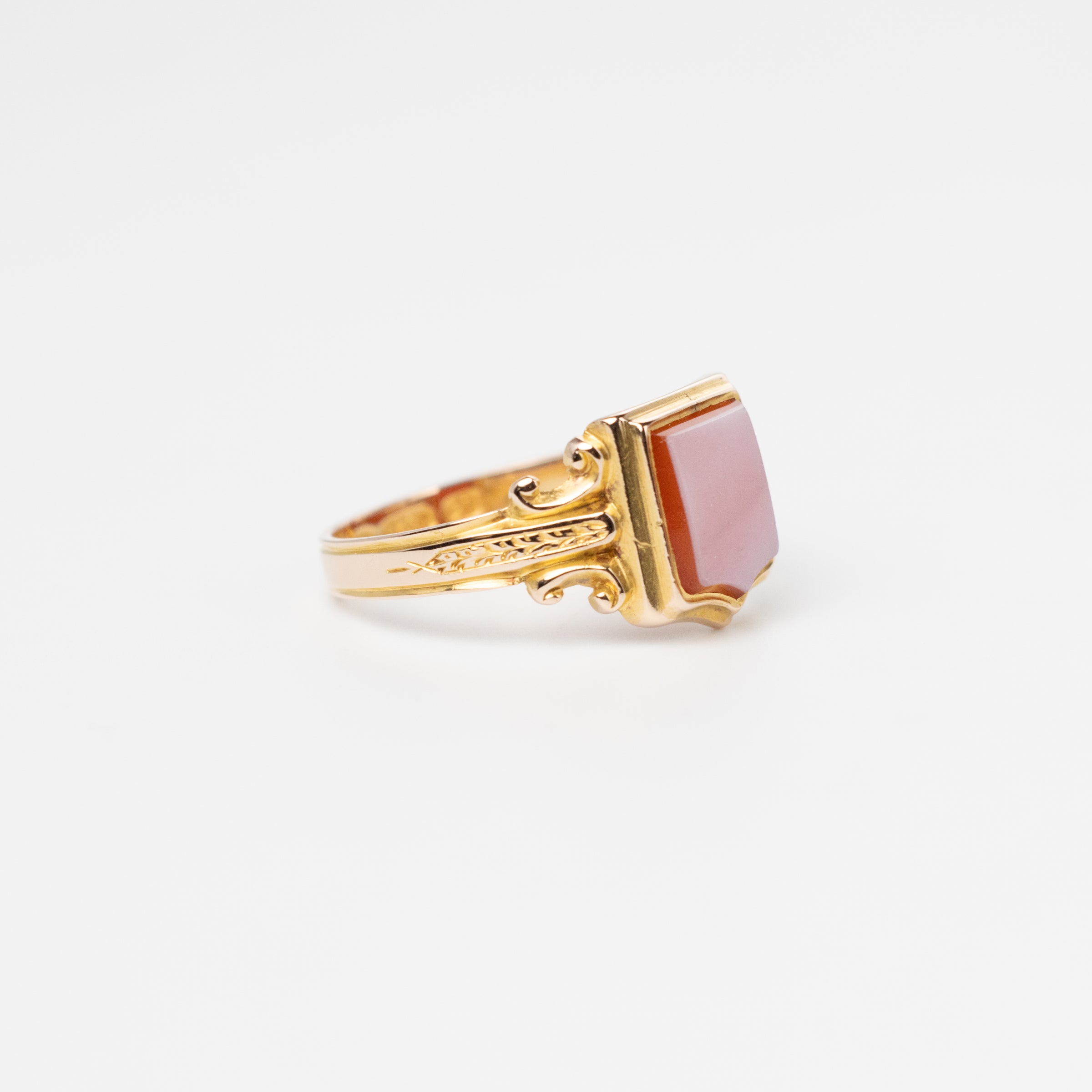 Antique Sardonyx Shield Signet Ring