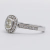 Elegant 18K White Gold Natural Yellow Diamond Halo Ring