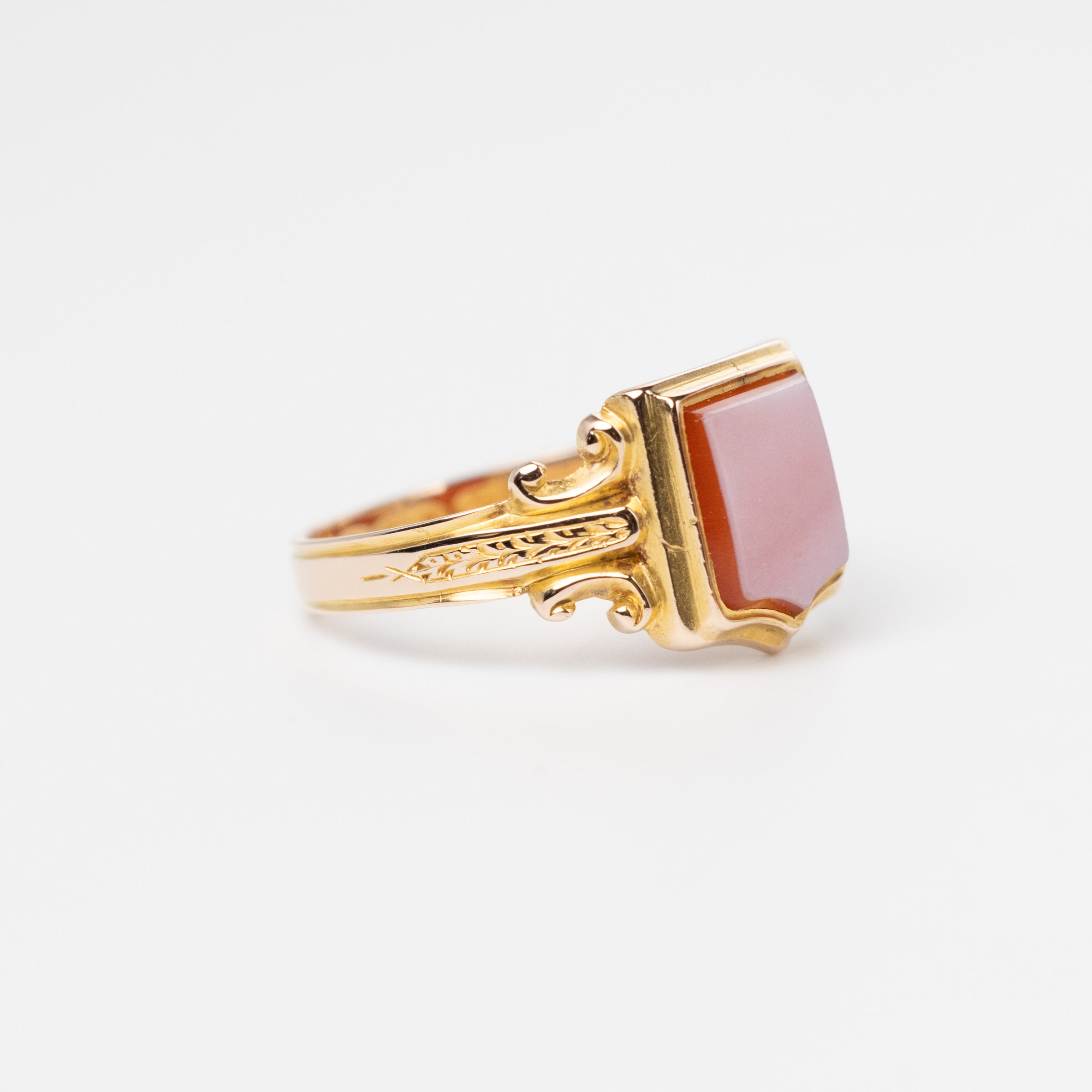 Antique Sardonyx Shield Signet Ring