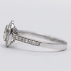 Elegant 18K White Gold Natural Yellow Diamond Halo Ring