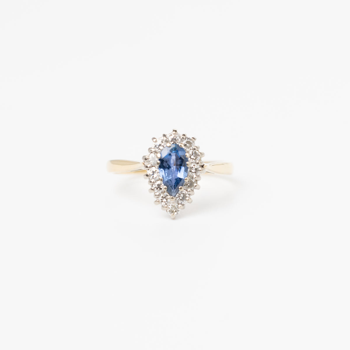 Pear Shaped Sapphire And Diamond Ring