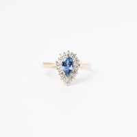 Pear Shaped Sapphire And Diamond Ring