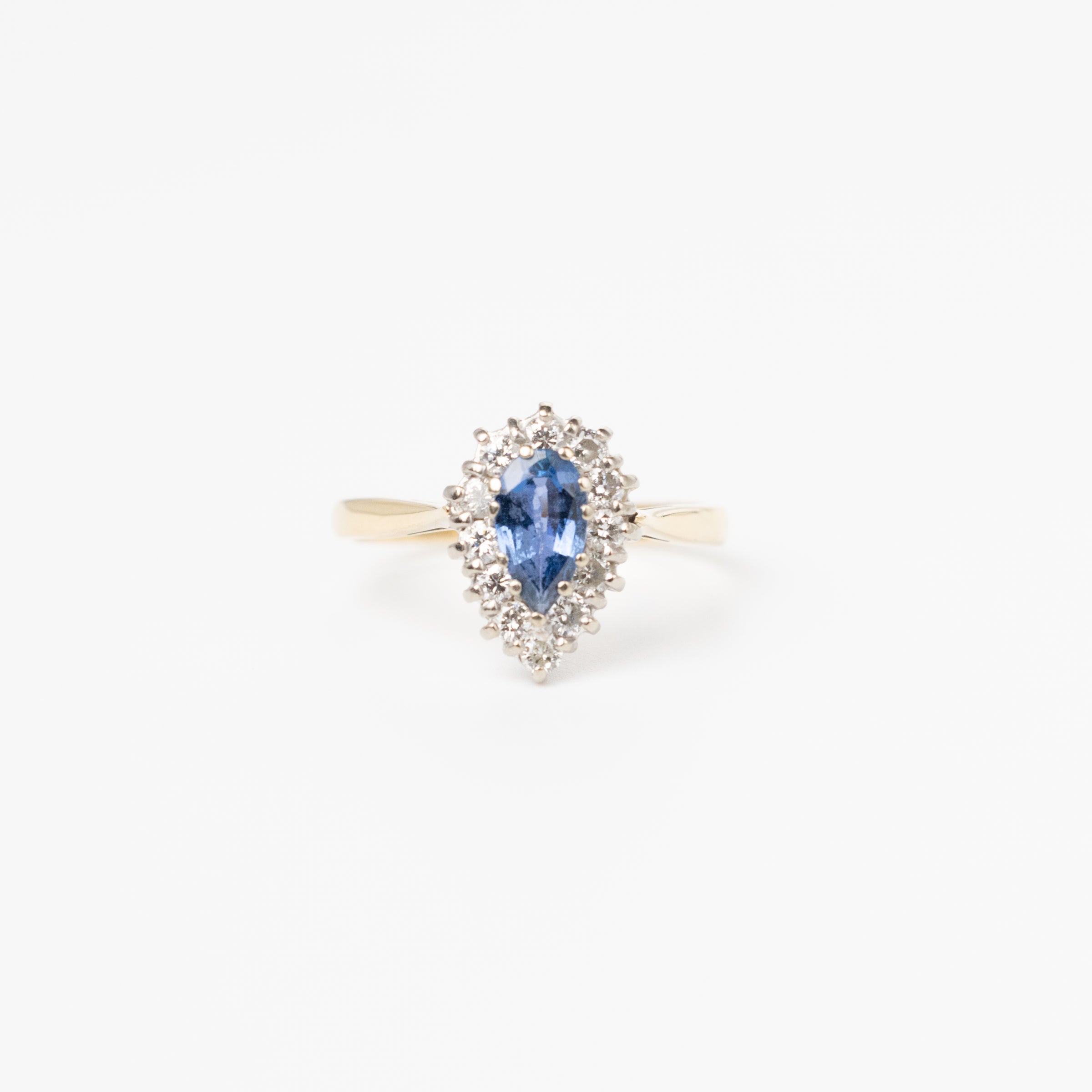 Pear Shaped Sapphire And Diamond Ring