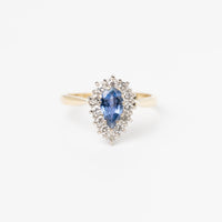 Pear Shaped Sapphire And Diamond Ring