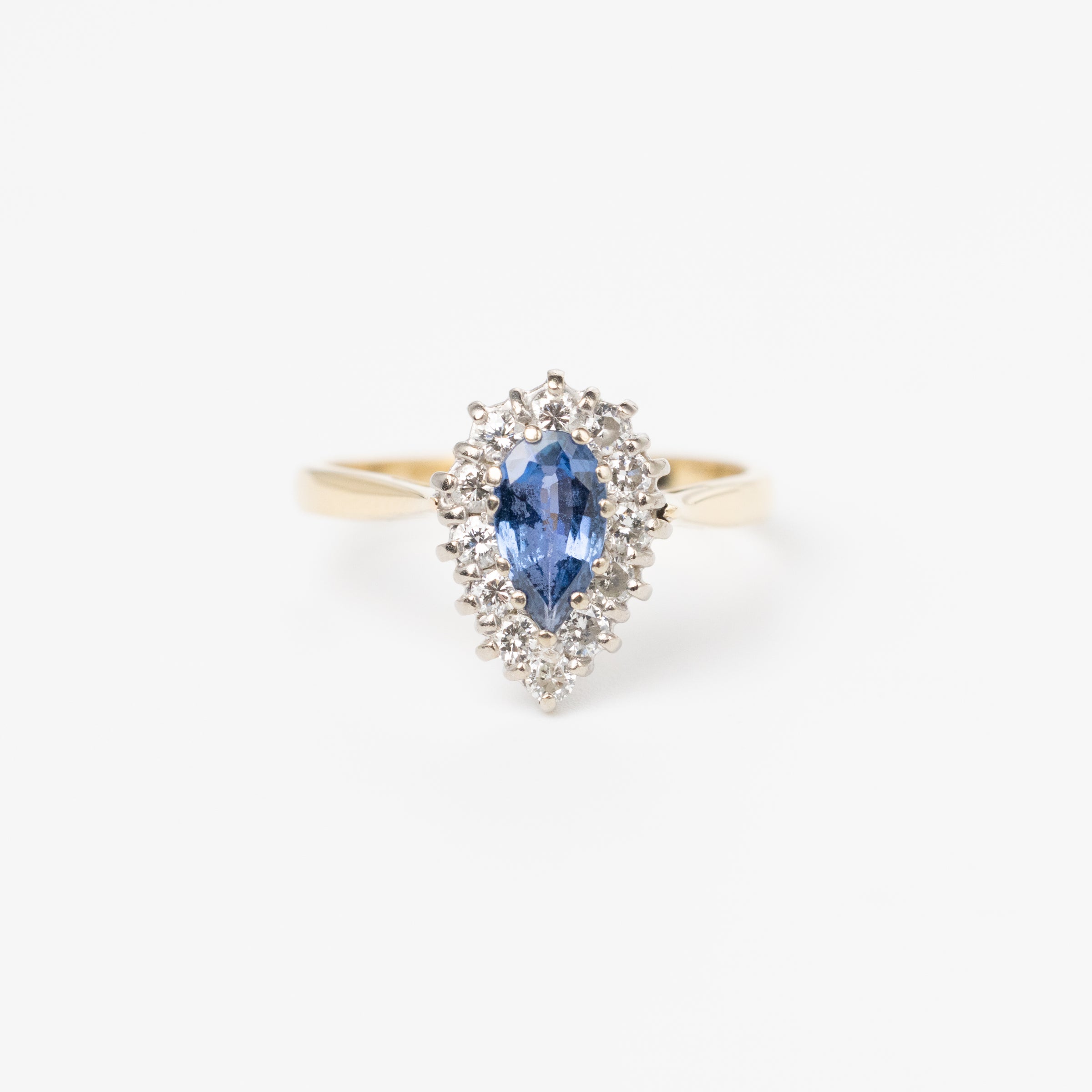 Pear Shaped Sapphire And Diamond Ring