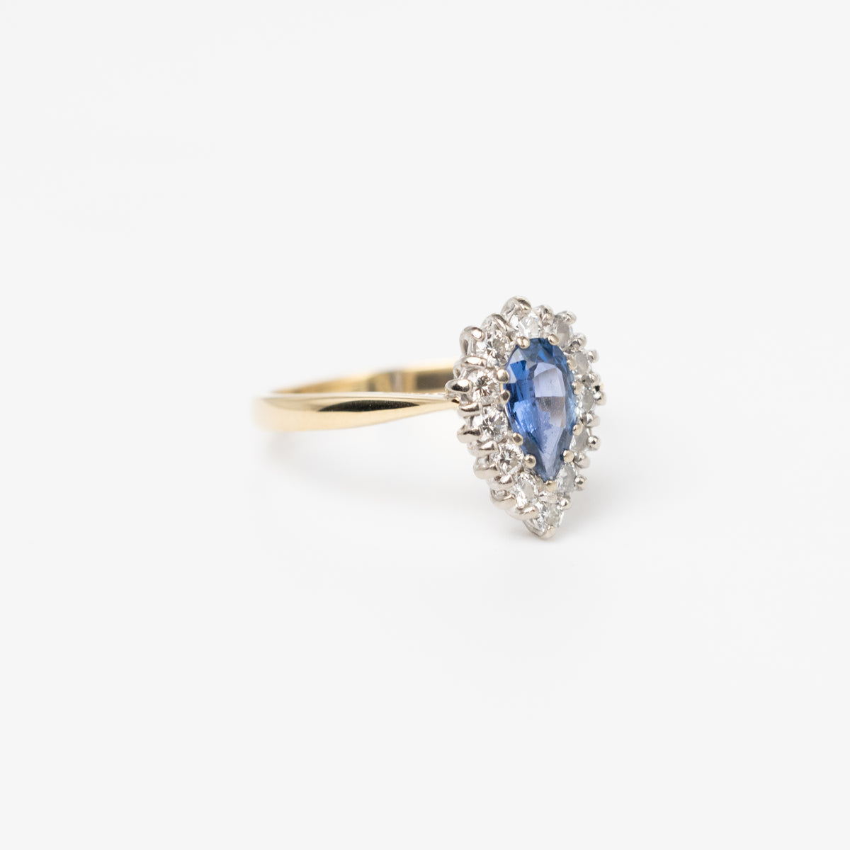 Pear Shaped Sapphire And Diamond Ring