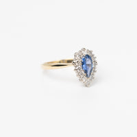 Pear Shaped Sapphire And Diamond Ring