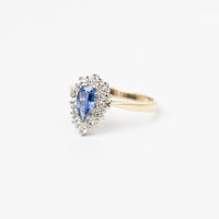 Pear Shaped Sapphire And Diamond Ring