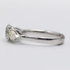 Beautiful Platinum Diamond Trilogy Ring With Natural Yellow Side Stones