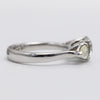 Beautiful Platinum Diamond Trilogy Ring With Natural Yellow Side Stones