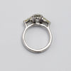 Beautiful Platinum Diamond Trilogy Ring With Natural Yellow Side Stones