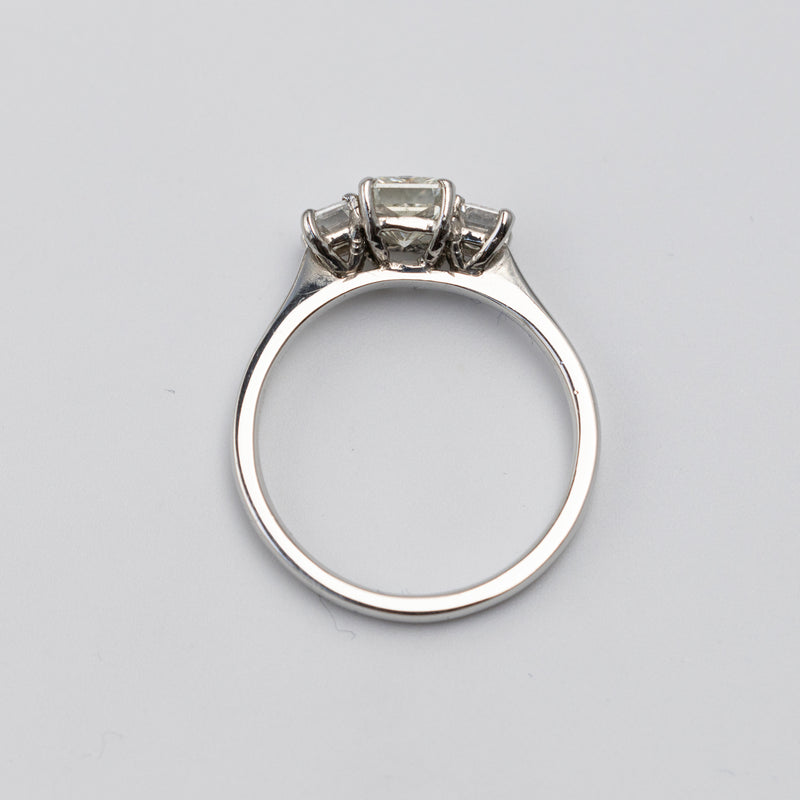 Stunning Platinum Trilogy Radiant Cut Diamond Ring