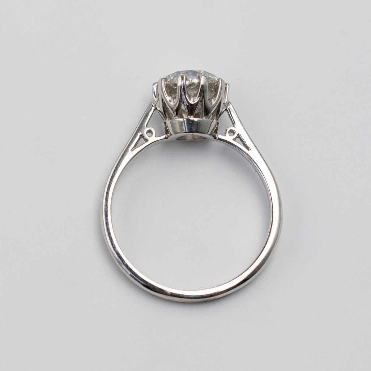 vintage engagement ring birds eye view