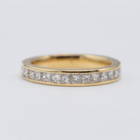 Fabulous 18K Yellow Gold Princess Cut Diamond 1ct Eternity Ring