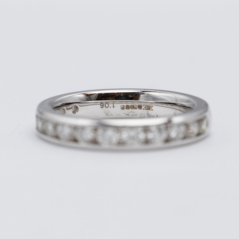 18K White Gold Channel Set 1.06ct Diamond Eternity Ring