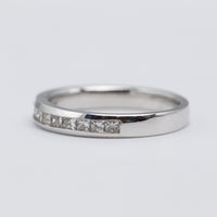 18K White Gold Channel Set Princess Cut Diamond Eternity Ring