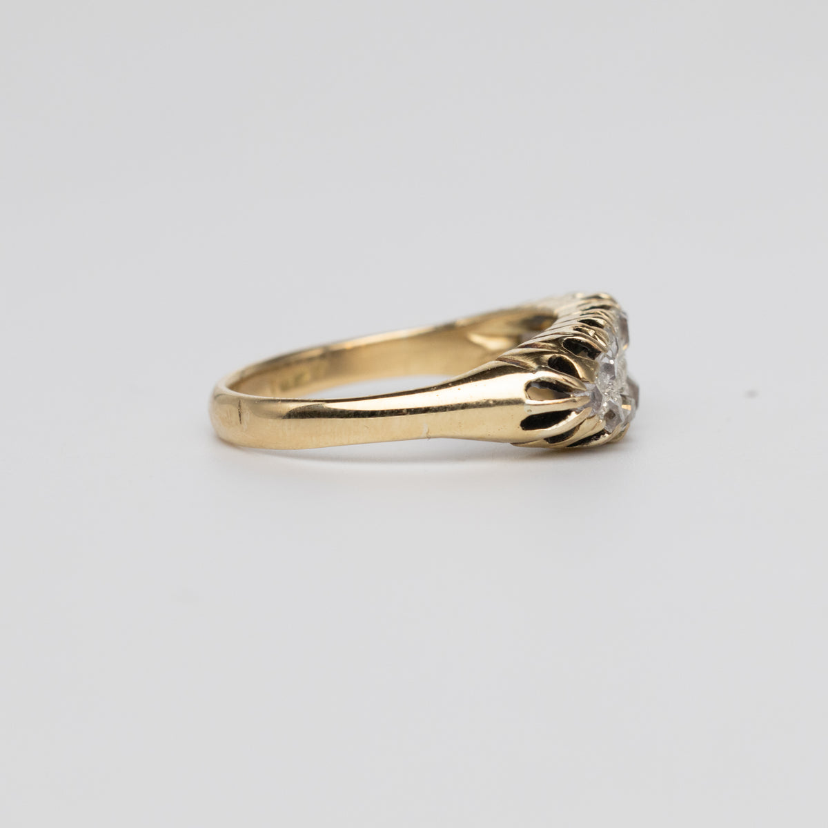 Vintage Navette Old-Cut Diamond Ring