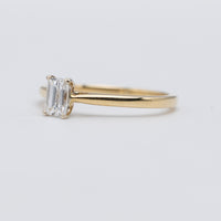 Beautiful 18K Yellow Gold Emerald Cut 0.45ct Diamond Solitaire Engagement Ring